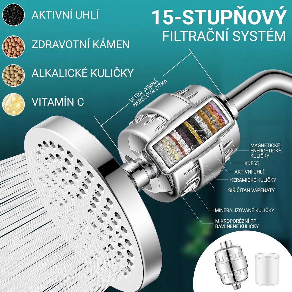 Sylena – Filtrační sprchová hlavice 20stupňová